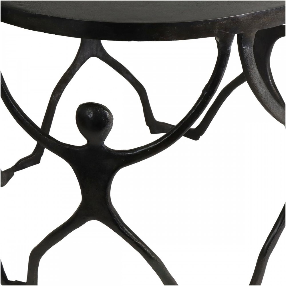 Τραπεζάκι ArteLibre Άνθρωποι Μαύρο Αλουμίνιο 58x58x49cm Σετ 2Τμχ