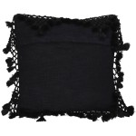 Μαξιλάρι ArteLibre Με Φούντες Μαύρο Βαμβακερό 45x45cm