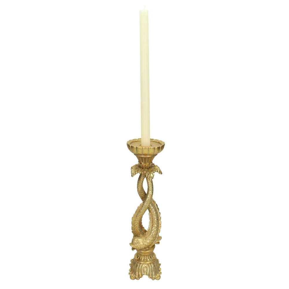 Κηροπήγιο ArteLibre Ψάρι Χρυσό Polyresin 10.5x10.5x27cm