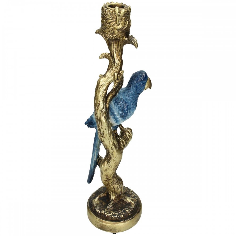 Κηροπήγιο ArteLibre Πουλί Μπλε Polyresin 10.5x9x25.5cm