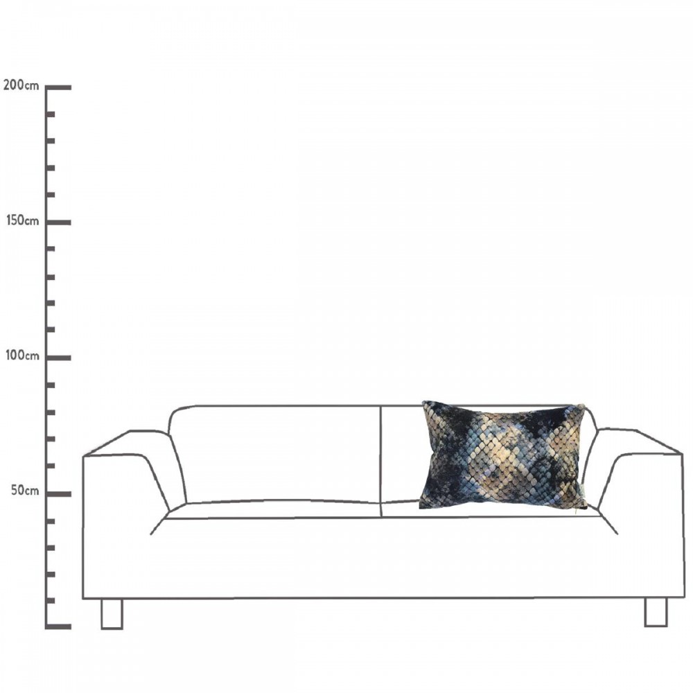 Μαξιλάρι ArteLibre Δέρμα Φιδιού Μπλε Βελούδο 40x60cm
