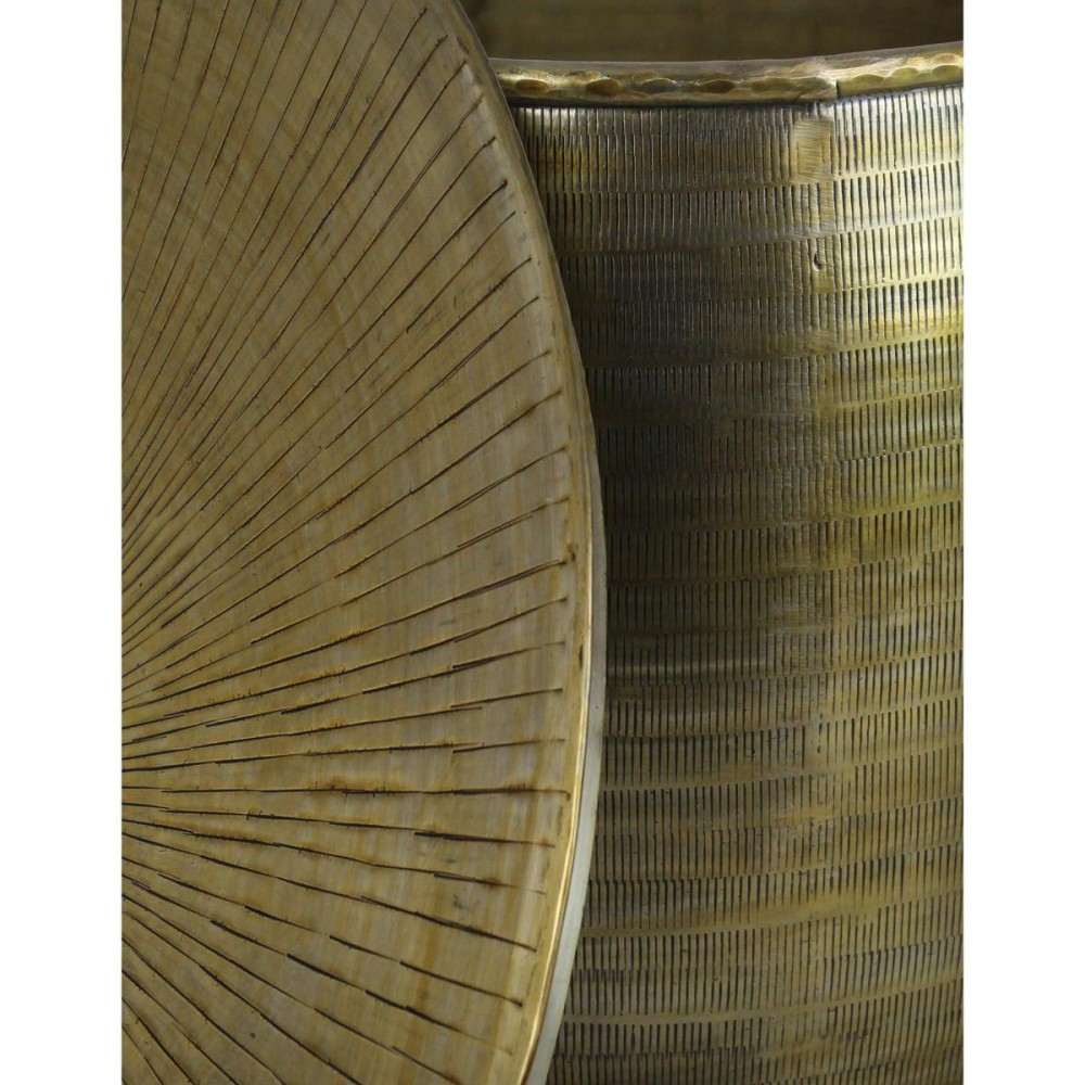 Τραπεζάκι-Κασπώ ArteLibre Χρυσό Μέταλλο 50x50x44cm Σετ 2Τμχ