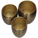 Κασπώ ArteLibre Μπρονζέ Μέταλλο 22x22x16cm Σετ 3Τμχ