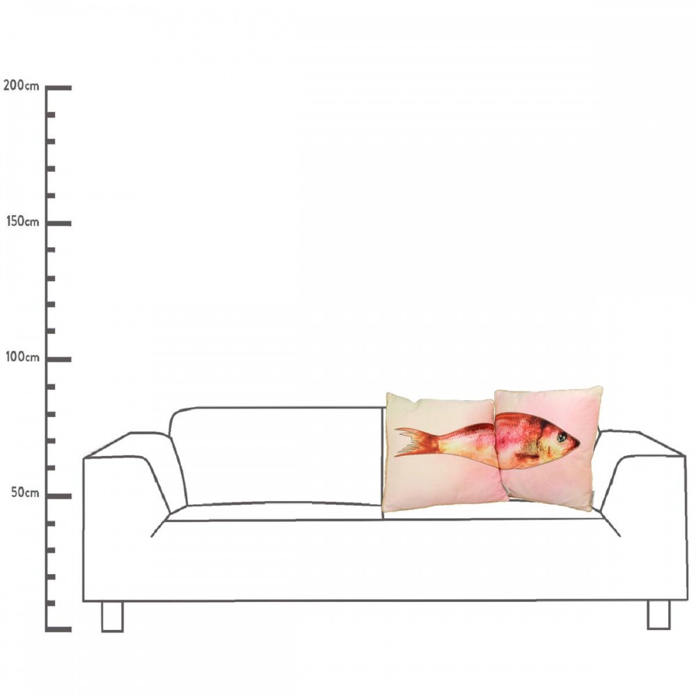 Μαξιλάρι ArteLibre Ψάρι Ροζ Polyester 45x45cm Σετ 2Τμχ