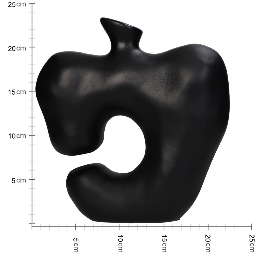 Βάζο ArteLibre Ακανόνιστο Μαύρο Polyresin 22.5x8x23.5cm