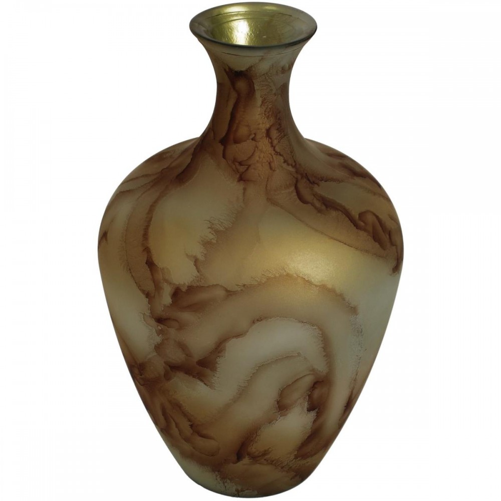 Βάζο ArteLibre Καφέ Ανακυκλωμένο Γυαλί 40x40x65cm