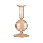 Κηροπήγιο ArteLibre Διάφανο/Μελί Γυαλί 15.5cm