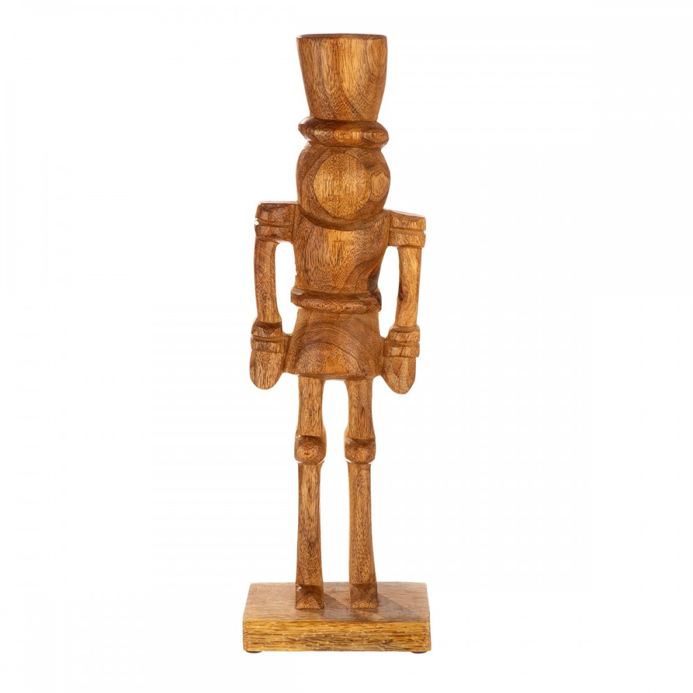 Φιγούρα Nutcracker "Tom" Mango Ξύλο Ecru PU 12.5x8x41cm