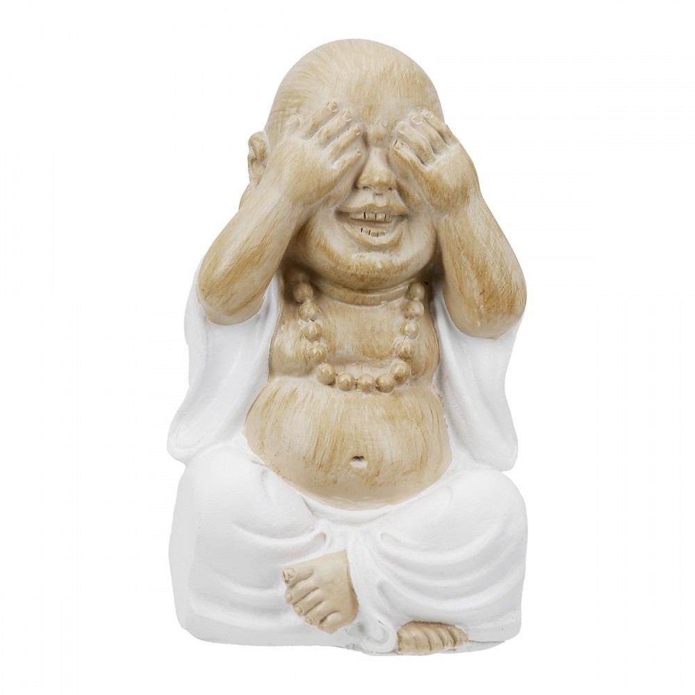 Φιγούρα Buddha "Meditation" Πολυρεζίνη Ecru PU 12 Pcs. Assorted 6x5x9.5cm
