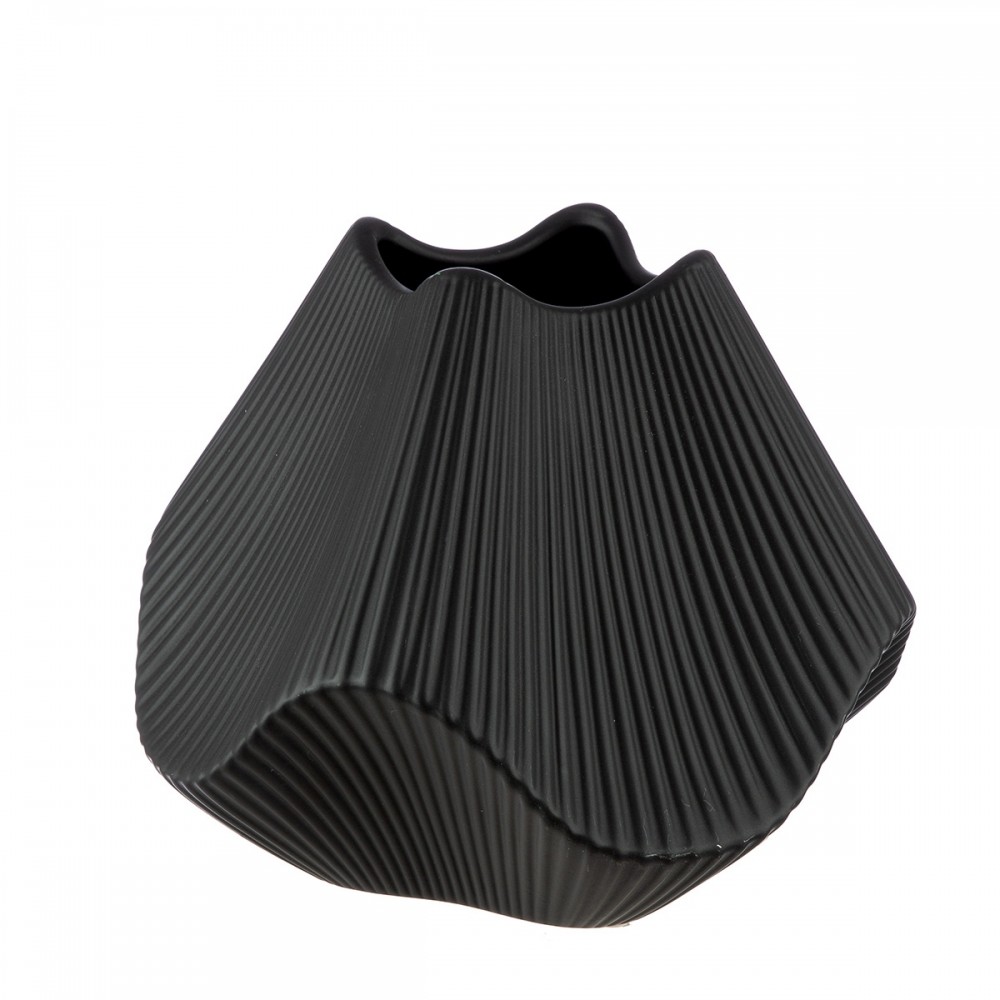 Βάζο Κεραμικό Μαύρο 22X22X19Cm 22X22X19Cm