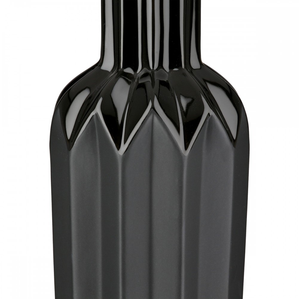 Βάζο Μπουκαλιού Κωνικό Κεραμικό Μαύρο D10X38Cm D10X38Cm