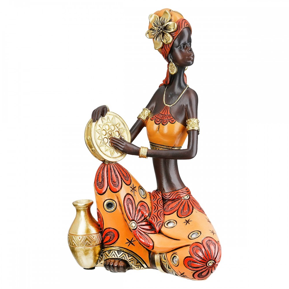 Φιγούρα Γυναίκα Μουσικός Μοτίφ Συνθετική Ρητίνη Καφέ 2 Ποικιλία 15X10X22Cm 15X10X22Cm