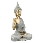 Φιγούρα Buddha Συνθετική Ρητίνη Γκρι Χρυσό Χρώμα 16X8X25Cm 16X8X25Cm