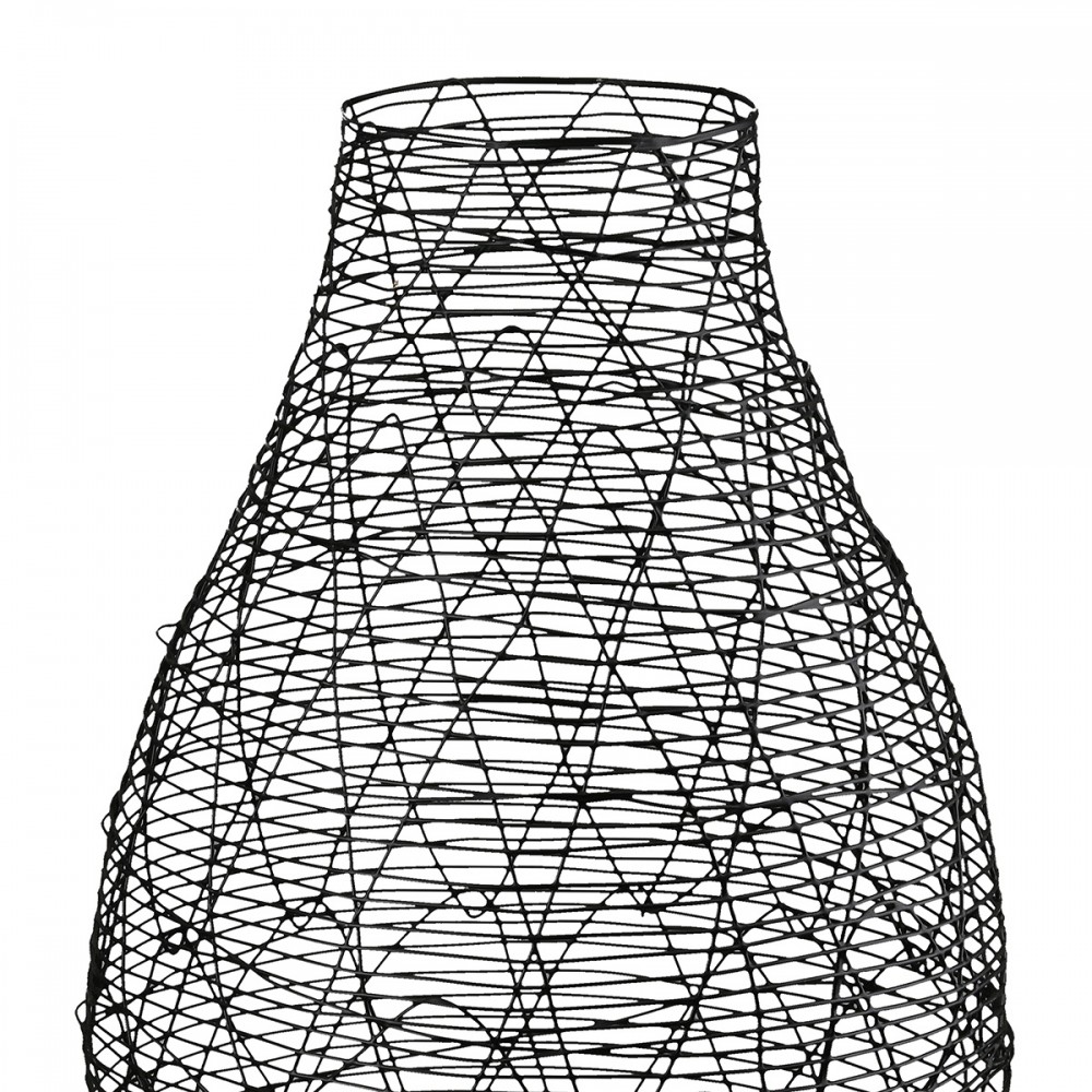 Βάζο Βολβώδες Μεταλλικό Μαύρο D22X33Cm D22X33Cm