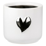 Planter Heart Motif Κεραμικό Λευκό D8X9Cm D8X9Cm
