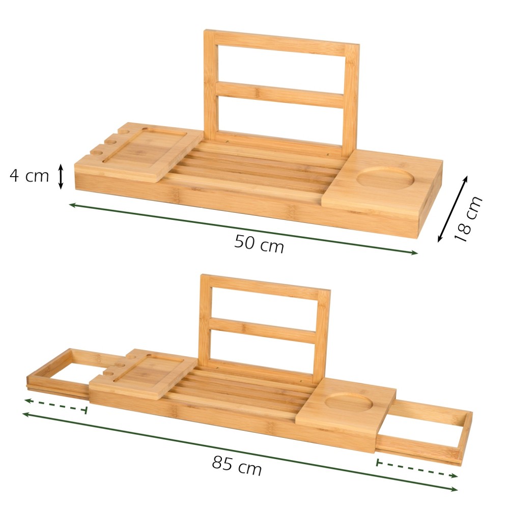 Ράφι Μπάνιου Επεκτάσιμο 50-92x18x4cm Μπαμπού