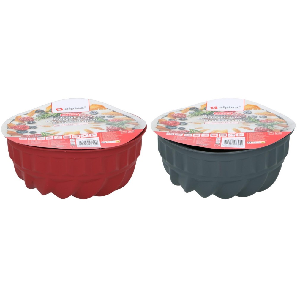 Φόρμα Κέικ Bundt Σιλικόνη 24x24x10.5cm ALPINA Σε 2 Χρώματα