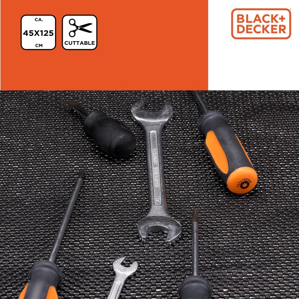 Χαλάκι Αντιολισθητικό Γκρι/Μαύρο 45x125cm PVC BLACK+DECKER 2Τμχ