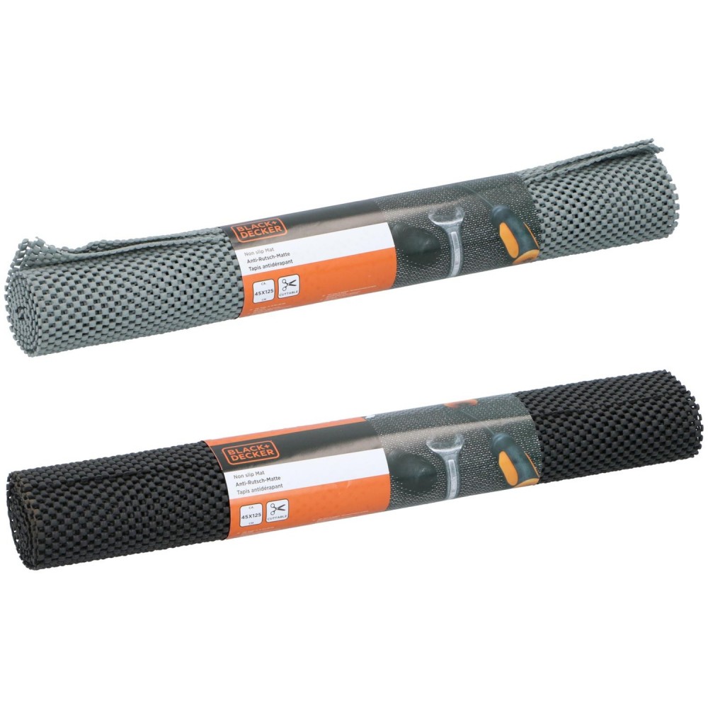 Χαλάκι Αντιολισθητικό Γκρι/Μαύρο 45x125cm PVC BLACK+DECKER 2Τμχ
