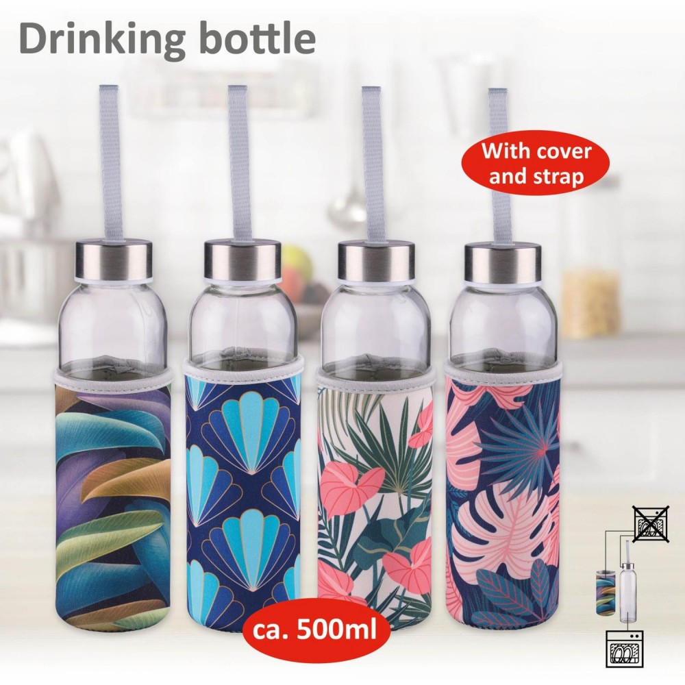 Μπουκάλι Νερού 500ml Πολύχρωμο με Κάλυμμα ALPINA