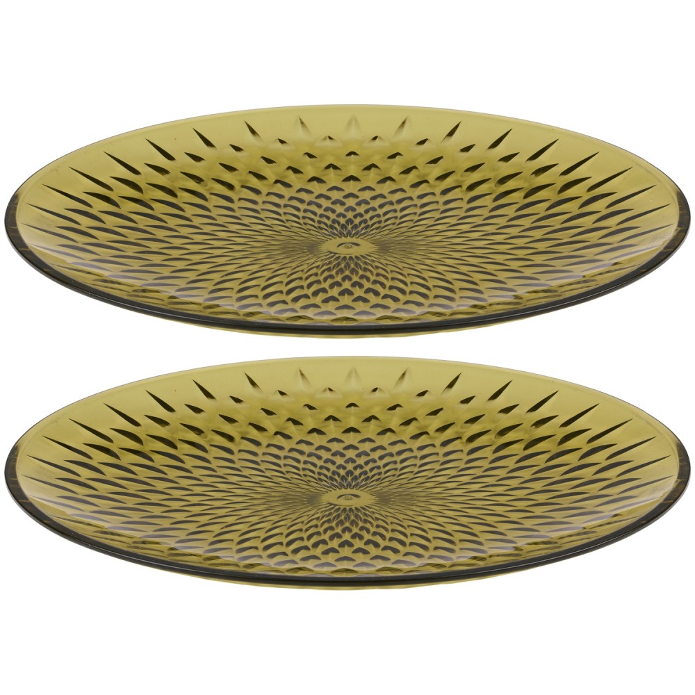 Πιάτα Διάφανα/Πράσινα/Χρυσά 20cm 2Τμχ ALPINA