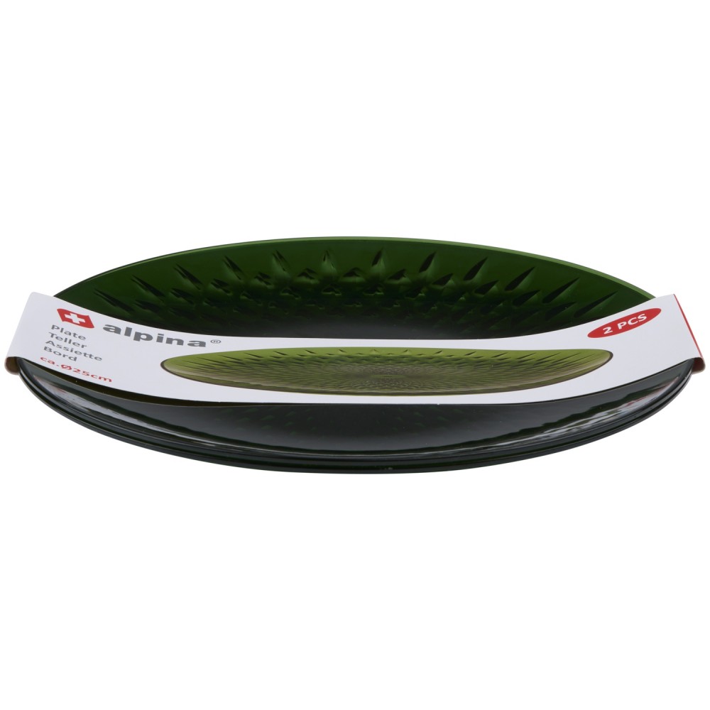 Πιάτα Διάφανα/Πράσινα/Χρυσά 25cm 2Τμχ ALPINA
