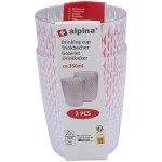 Ποτήρια 350ml Διάφανα/Πράσινα/Χρυσά 2Τμχ ALPINA