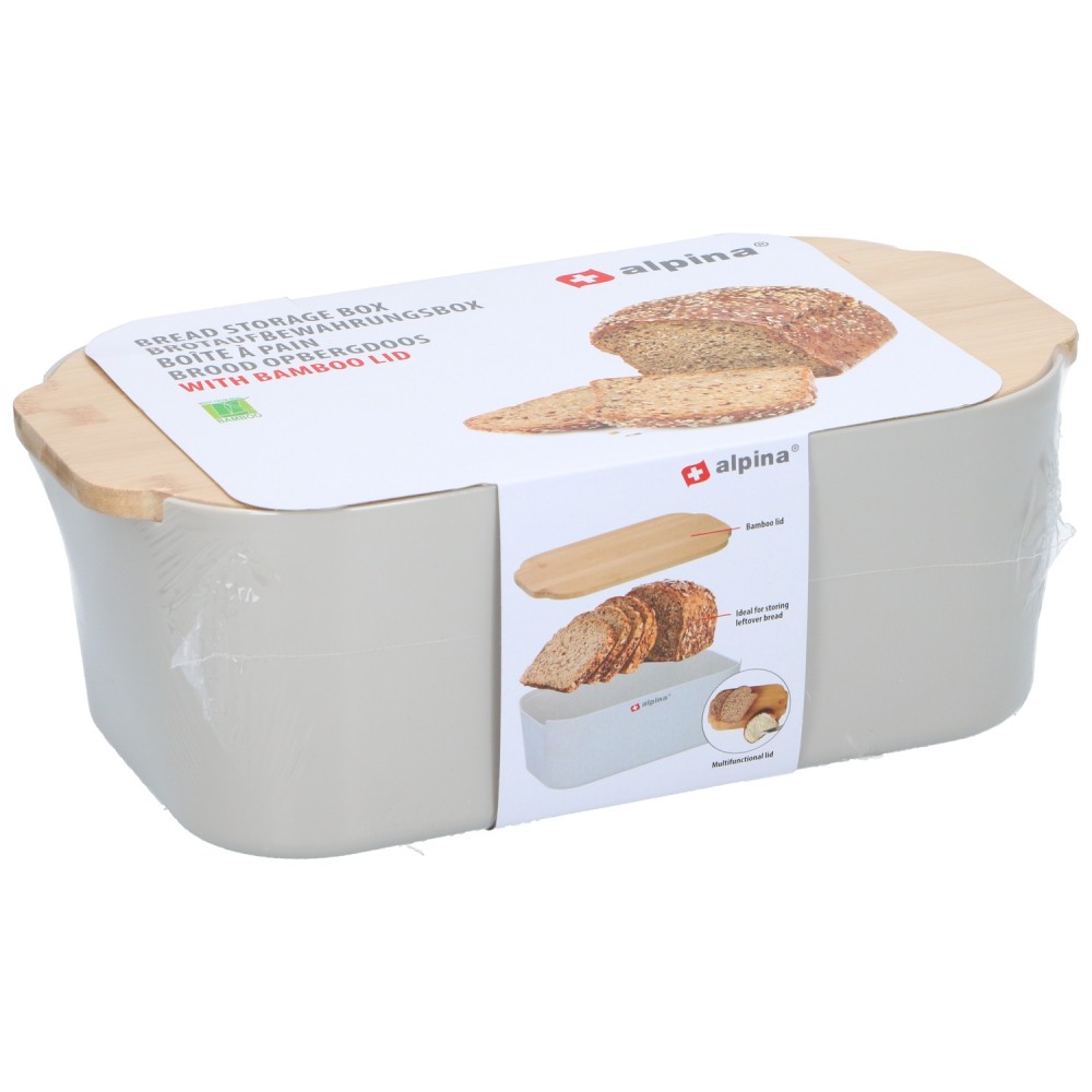Ψωμιέρα Με Καπάκι Μπαμπού 650gr ALPINA