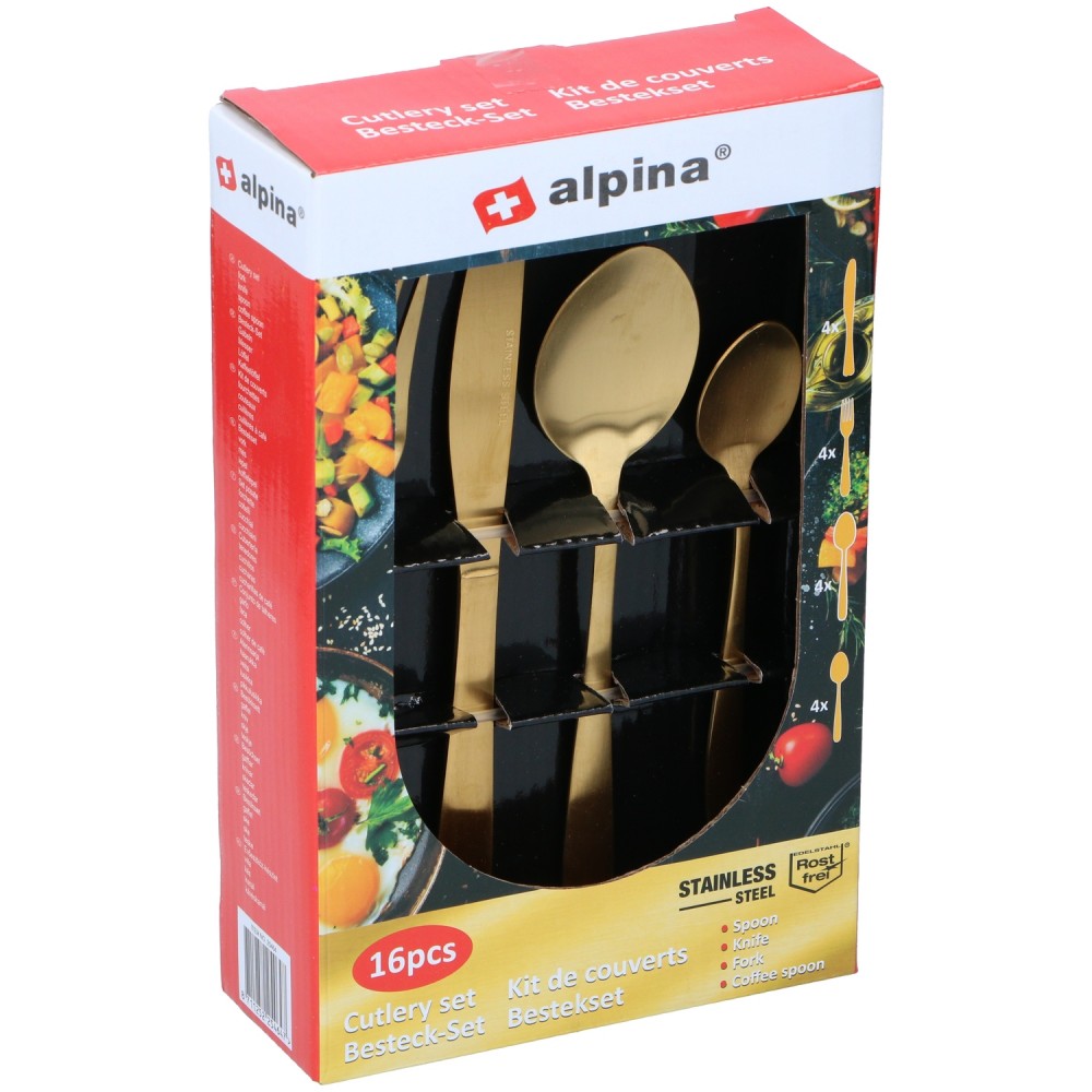 Σετ Μαχαιροπίρουνα 16Τμχ Χρυσό ALPINA