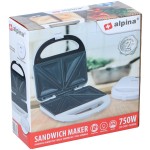 Συσκευή Σάντουιτς 2 Φέτες 750W ALPINA