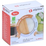 Σουβέρ 4Τμχ Μπαμπού/Μάρμαρο 2 Σχέδια ALPINA