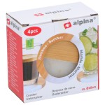 Σουβέρ 4Τμχ Μπαμπού/Μάρμαρο 2 Σχέδια ALPINA