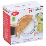 Σουβέρ 4Τμχ Μπαμπού/Μάρμαρο 2 Σχέδια ALPINA