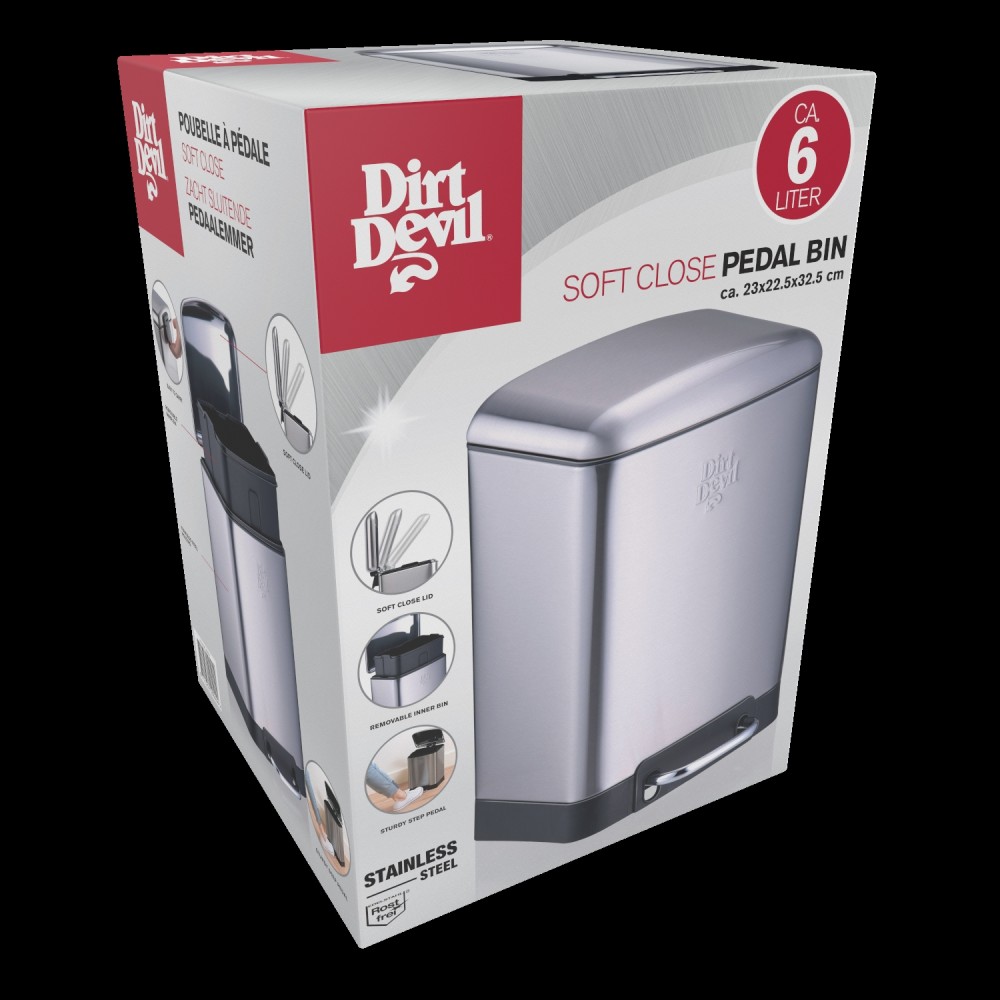Κάδος Πεντάλ 6L Soft Close DIRT DEVIL