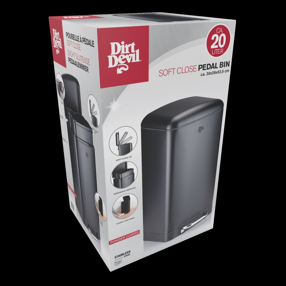 Κάδος Πεντάλ 20L 2Τμχ Soft Close DIRT DEVIL