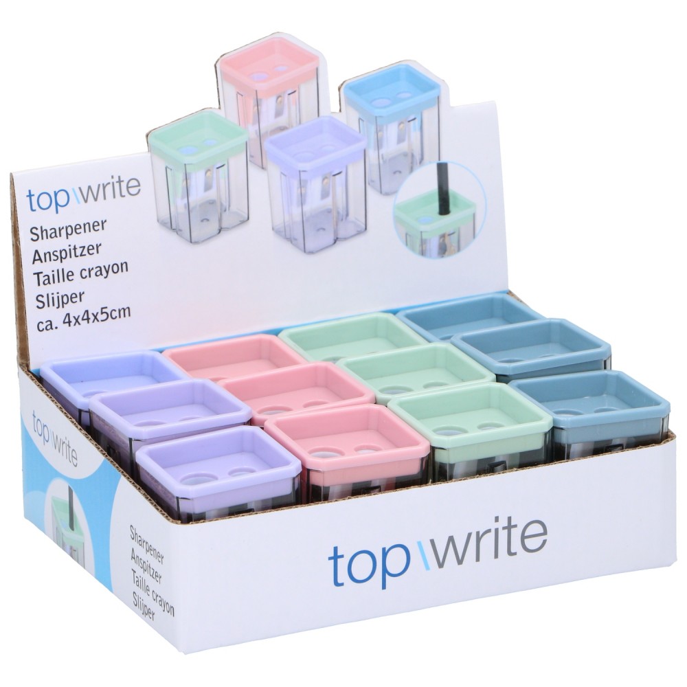 Ξύστρα Τετράγωνη Σε 4 Χρώματα TOPWRITE