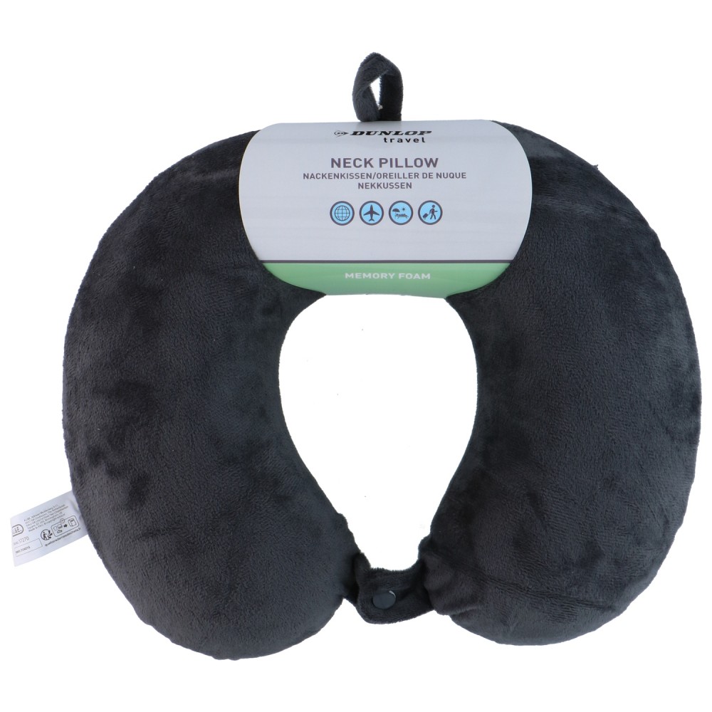 Μαξιλάρι Ταξιδιού Memory Foam Μαύρο/Γκρι Σε 2 Χρώματα