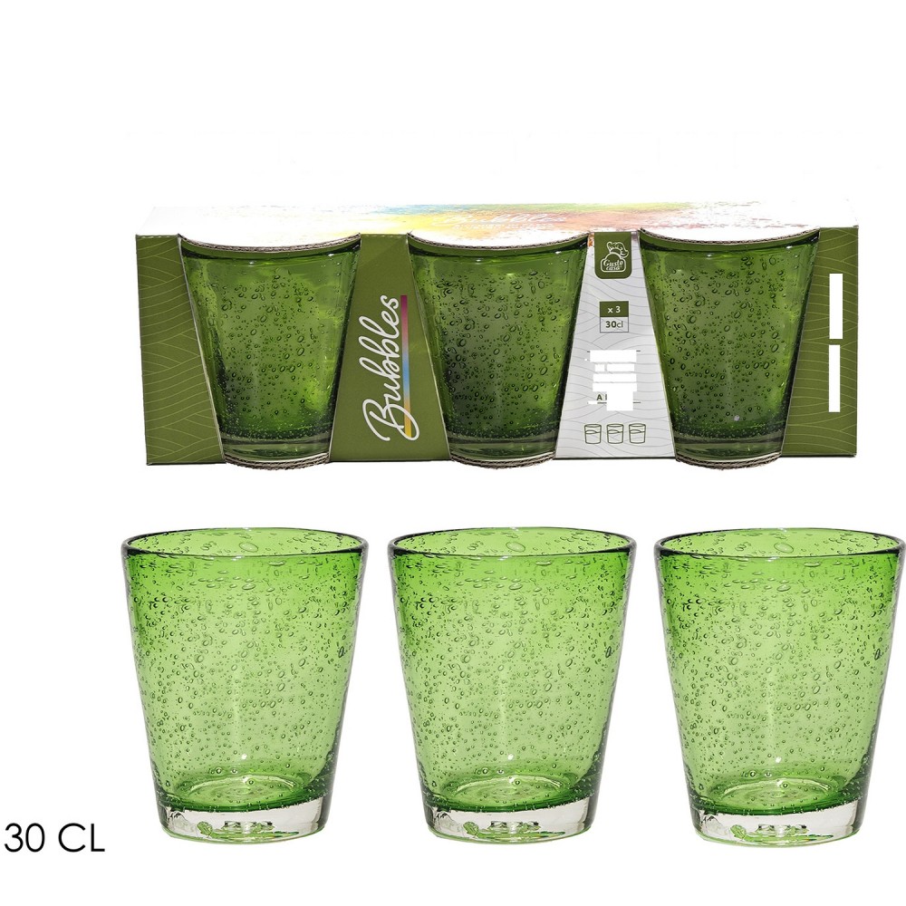 Ποτήρια ArteLibre Πράσινο Γυαλί 30cl 3Τμχ
