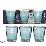 Ποτήρια Bubbles ArteLibre Μπλε Γυαλί 30cl 3Τμχ
