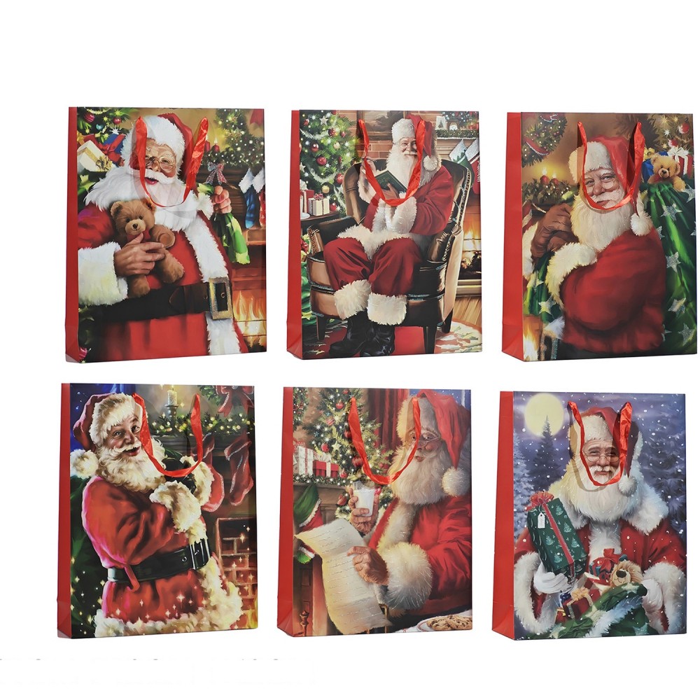 Χριστουγεννιάτικη Τσάντα Δώρου Μεγάλη Με Γκλίτερ 31x12x42cm Σε 6 Σχέδια