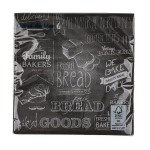 Χαρτοπετσέτες 'Urban Bakery' Τρίφυλλες Μαύρο 33x33cm Σετ 20Τμχ