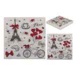 Χαρτοπετσέτες 'Paris' Τρίφυλλες Λευκό 33x33cm Σετ 20Τμχ