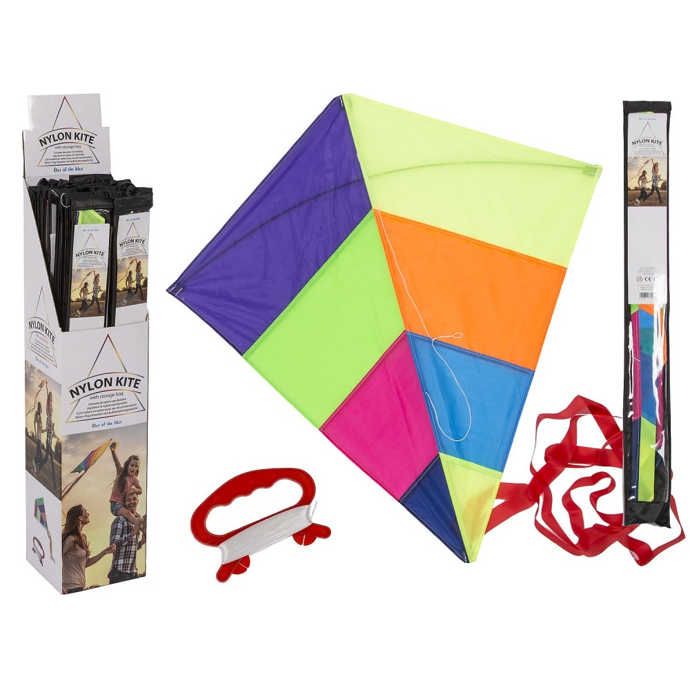 Χαρταετός Με Θήκη Αποθήκευσης Πολύχρωμο Nylon 88x82cm