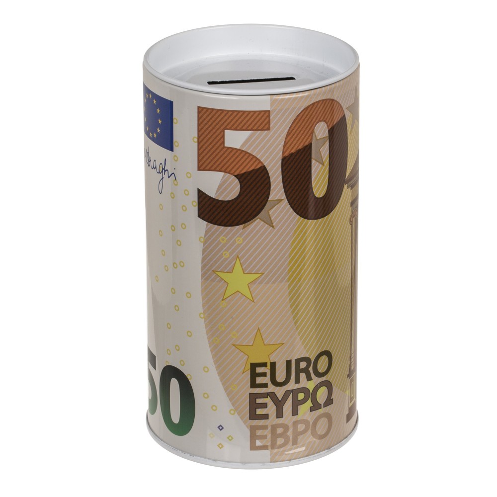 Κουμπαράς Χαρτονόμισμα Ευρώ Με Αποσπώμενο Καπάκι Μέταλλο 15.5x8cm Σε 6 Σχέδια