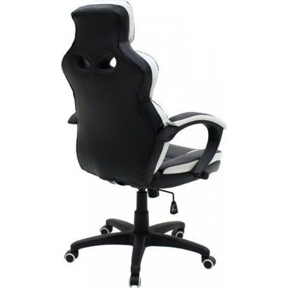Καρέκλα Γραφείου ArteLibre Gaming ΚΛΕΟΝΙΚΗ Μαύρο/Λευκό 65x72x118-126cm