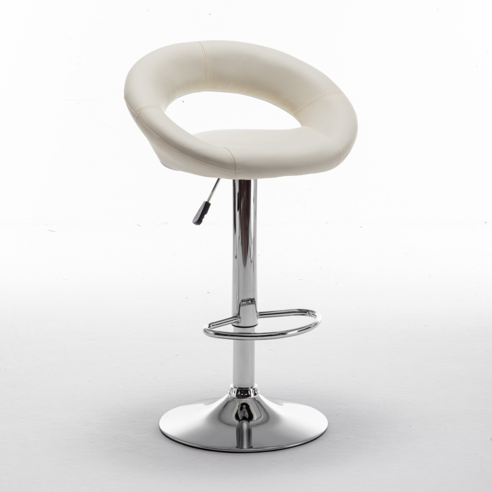 Σκαμπό Bar ArteLibre FETT Με Πλάτη Πτυσσόμενο Μπεζ PU/Μέταλλο 54x49x81-103cm