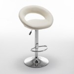 Σκαμπό Bar ArteLibre FETT Με Πλάτη Πτυσσόμενο Μπεζ PU/Μέταλλο 54x49x81-103cm