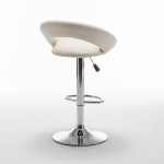 Σκαμπό Bar ArteLibre FETT Με Πλάτη Πτυσσόμενο Μπεζ PU/Μέταλλο 54x49x81-103cm