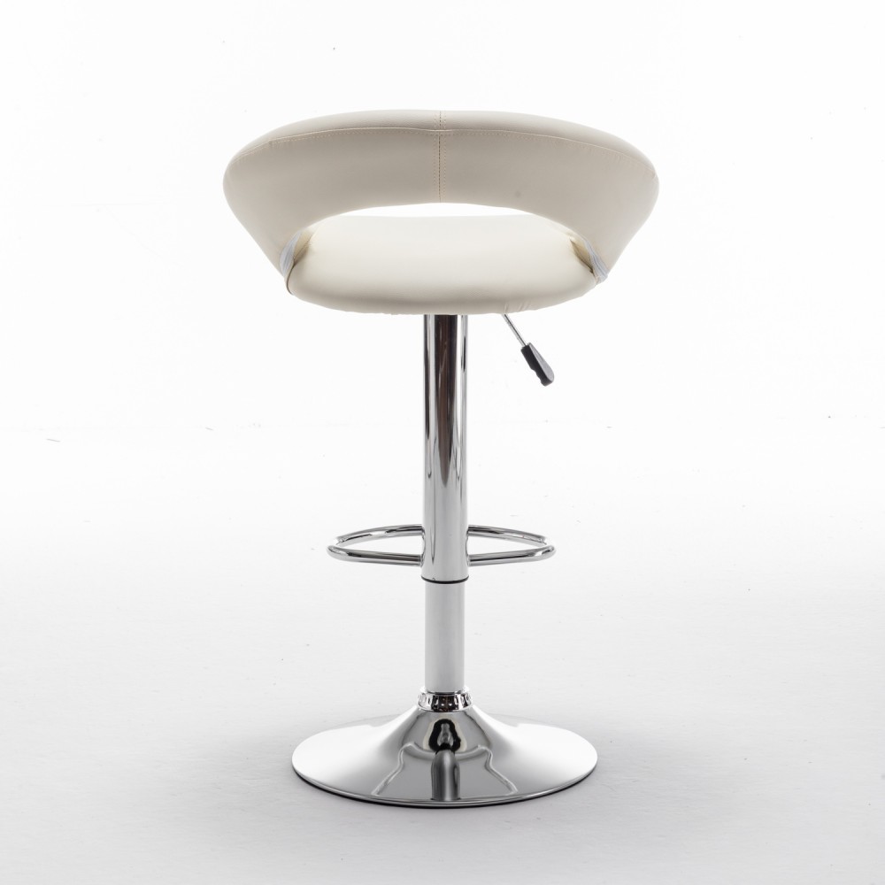 Σκαμπό Bar ArteLibre FETT Με Πλάτη Πτυσσόμενο Μπεζ PU/Μέταλλο 54x49x81-103cm