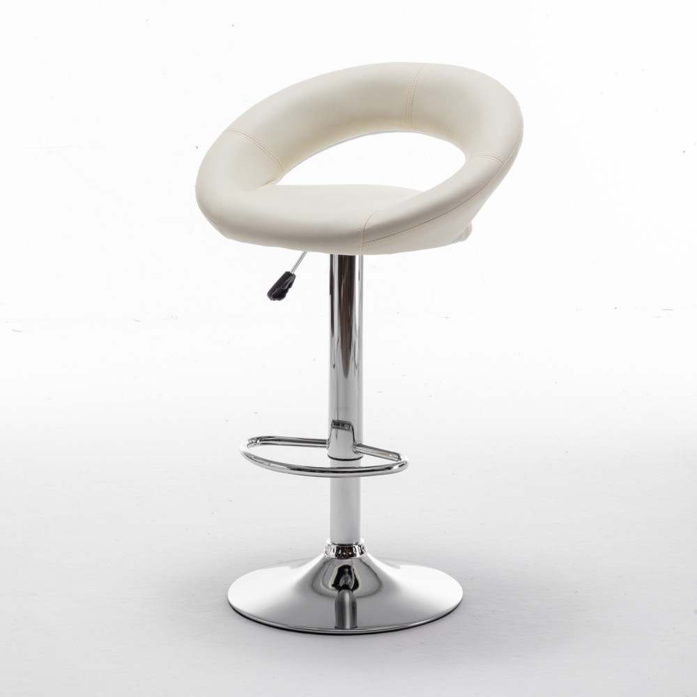 Σκαμπό Bar ArteLibre FETT Με Πλάτη Πτυσσόμενο Μπεζ PU/Μέταλλο 54x49x81-103cm